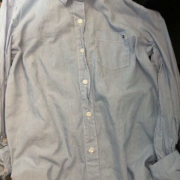 Tommy Hilfiger Blue and White Striped Blouse - Picture 2 of 2